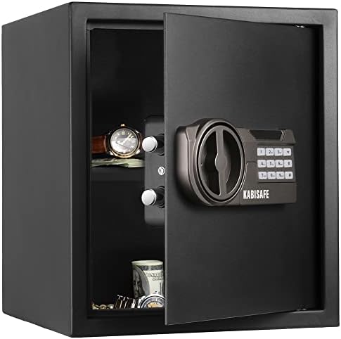 KABISAFE Security Safe Box with Sensor Light, Cabinet Home Fireproof Safe with Double Digital Keypad Safety Key Lock for Home Business Office Hotel Money Document Jewelry Passport
