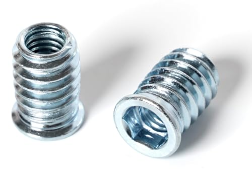 Image of 5 /16-18 Threaded Inserts for Wood 20mm Length Furniture Screw in Threaded Insert Nuts 40 Pieces