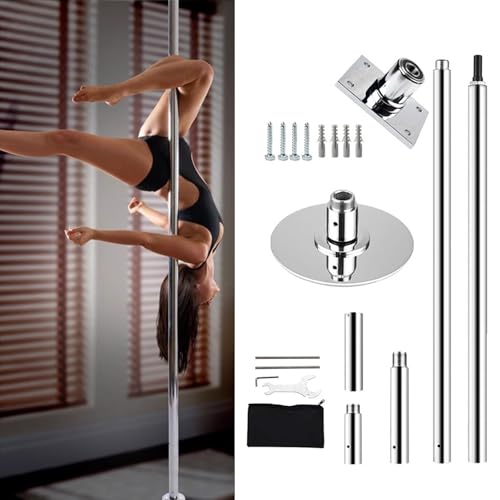 BBHW Professional Stripper Dance Pole Ceiling Mounted, Smooth Connection Dancing Tube Kit for Carpet, Adjustable Home Fitness Pole with Fixed Plate (Color : 2.7M-2.825M(8.8FT-9.3FT))