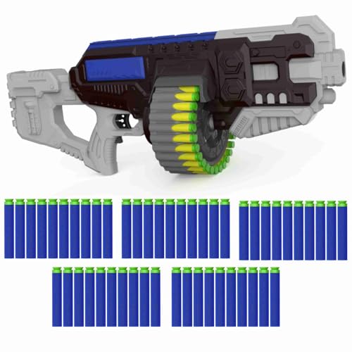 Image of Aditi Toys Street Viper Big Blaster Motorized Dart Gun Toy Includes 50 Soft Foam Bullet Darts, 60-Foot Firing Range, Rechargeable Electric Battery Design for Boys Girls, Above 5+ Age(Grey-Black)