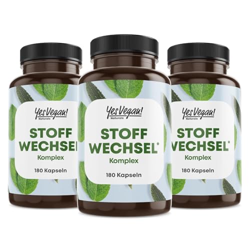 Yes Vegan® Stoffwechsel Kapseln (180 Kapseln) mit Cholin, Zink, L-Carnitin, Chrom, Koffein Kapseln - vegane Stoffwechsel Formel