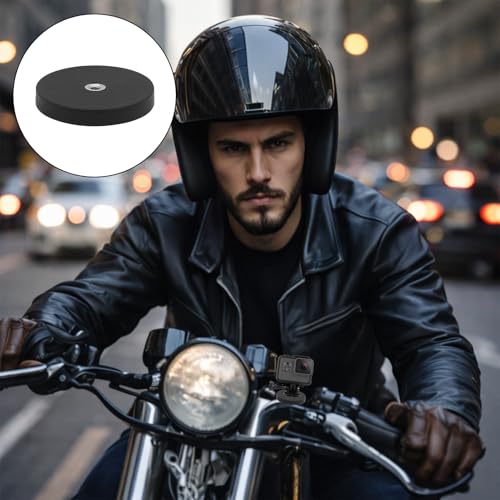 Menibeuty 4 Stück Starker Magnet mit Gewinde Ø22mm, Magnetischer Montagesockel Gummiert mit M4 Schrauben & Unterlegscheiben, Neodym Magnetfuß Anti-Rutsch für Fahrzeuge, Kamera, Haftkraft 3,5kg