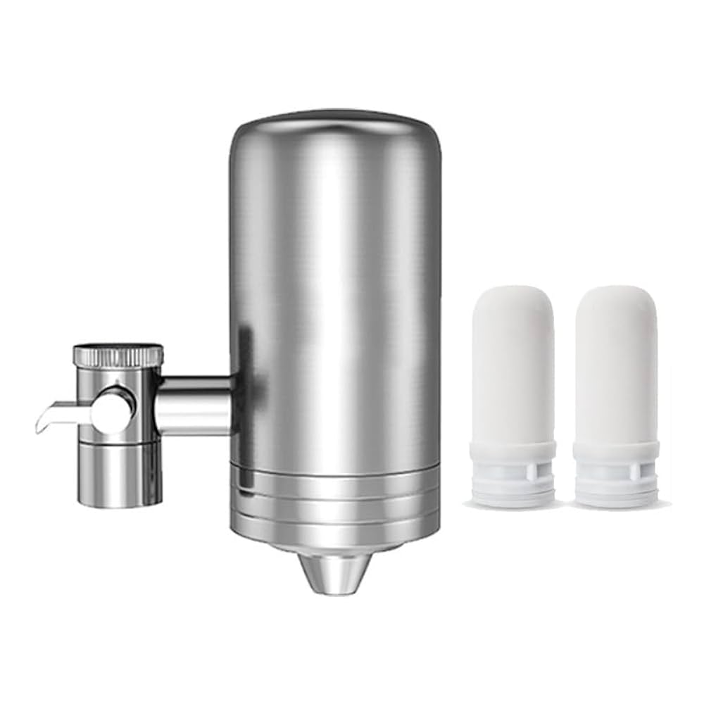 ステンレススチール 浄水器 2接続口 二股蛇口 ステンレス製 双口水栓 洗濯機用水栓 シングルレバー