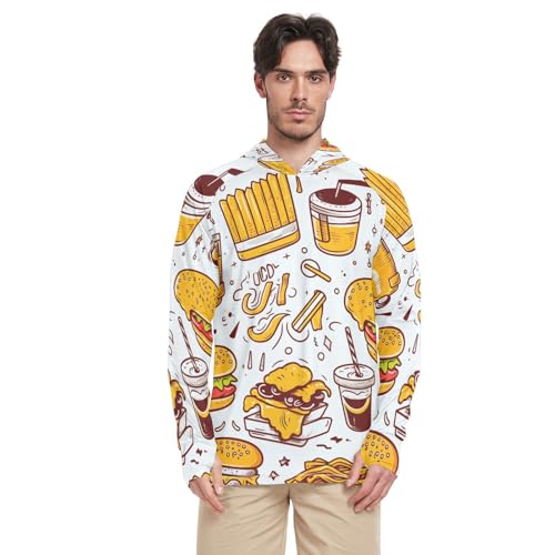 Cute Dog Men's UPF 50+ Sun Shirts Quick Dry Sun Protection Hoodie UV Long Sleeve T-Shirts 1831