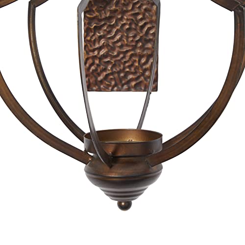 Deco 79 Rustic Metal Solid Wall Sconce, 13" X 12" X 25", Bronze #TOP2
