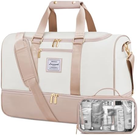 LOVEVOOK Reisetasche Damen, 37L Weekender Travel Bag Kliniktasche Geburt mit Kulturtasche, Schuhfach & Nassfach, Wasserdicht Sporttasche Gym Yoga Bag, Handgepäck Tasche für Sport U