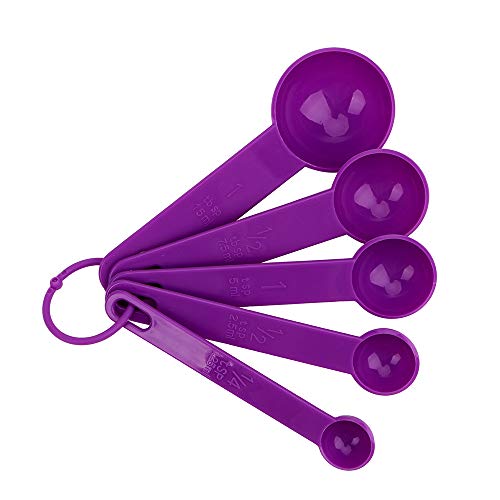 CuiGuoPing Juego de 5 cucharas medidoras de plástico, herramienta de medición para hornear café, té, accesorios Kichen Cover