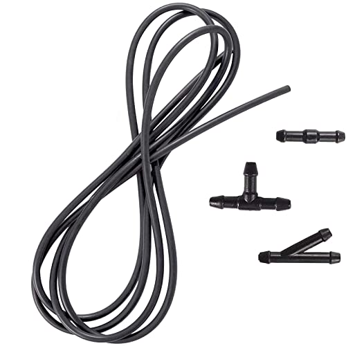 CPWUFIYD Windshield Washer Nozzle Hose Kit, Universal 3 Meters Washer Fluid Hose with 3 Pcs Hose Connectors Suitable for Most Windshield Washer Nozzle Installation