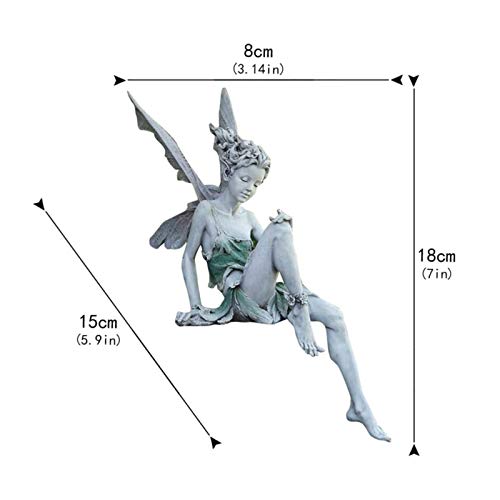 Koxhox Sitting Fairy Statue Tudor And Turek Sitting Fairy Statue For Garden Resin Craft Landscaping Yard Decoration Fairy Figurines Gift For Home Office Desk Table (White) #TOP1