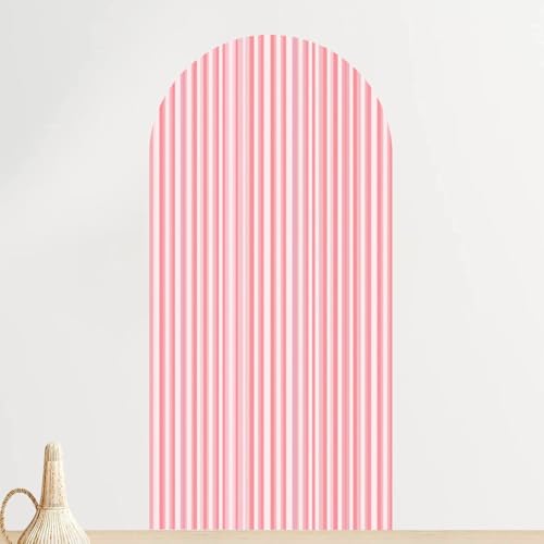 Headboard Arch Wall Decals Stripe Seamless Pink Colors Design for Fabric Textile Fashion Design Boho Sticker Peel and Stick Removable Mural Accent Bed Home Decor for Bedroom Living Room 36"x72"