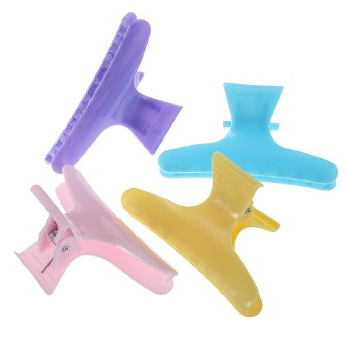 12Pcs Colorful Hairdressing Tool Butterfly Hair Claw Salon Section Clip Clamps