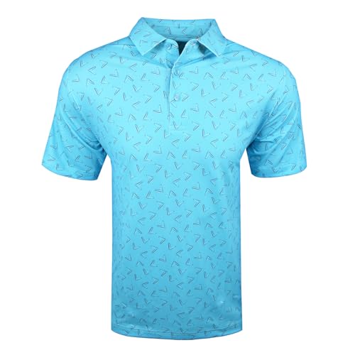Callaway Golf All-Over Large Chev Printed Polo Azul Curacao Talla Large miniatura 1