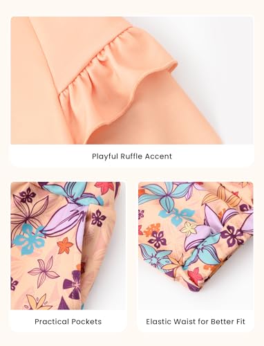 Image of Disney Frozen Toddler Girl Outfits Long Sleeve Shirt and Pocket Pant Clothing Sets Fall Casual Pullover Dailywear
