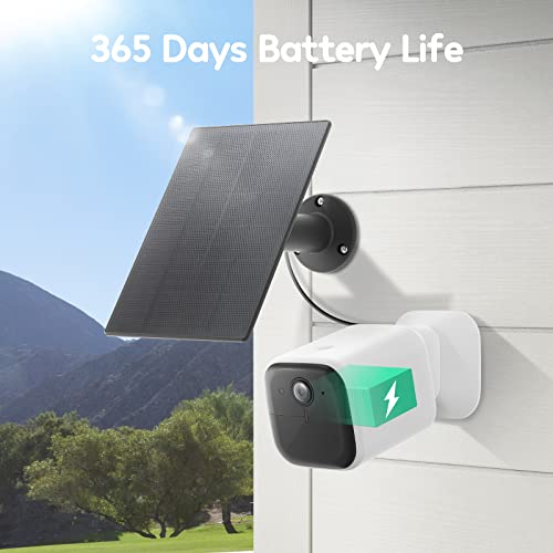 Winees Solar Security Cameras Wireless Outdoor, 2K Outdoor Camera Wireless Battery Powered, 365 Days Battery Life, Night Vision, Human Detection, Vehicle/Pet/Package Detection, 8G Local Storage, L1 #TOP1