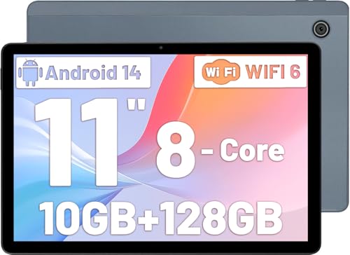 Ainmel Tablet 11 inch Tablet Android 14 Tablets 10GB+128GB(TF 1TB), 8 Core, 5G/2.4G WiFi 6.0, 6800mAh, 5MP+8MP Camera, 1280 * 800 HD Touchscreen Tablet PC, 2 Speaker (Grey)