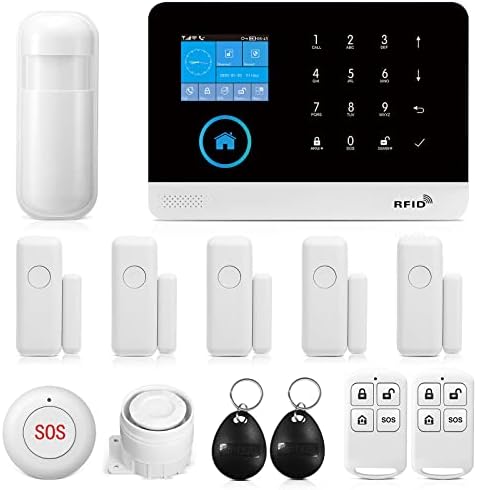 Wireless WiFi Smart Home Security DIY Alarm System DIY Home Wi-Fi Alarm Kit with Motion Detector,Notifications with app,Door/Window Sensor, Siren,Compatible with Alexa,NO Monthly Fees (LW-103)