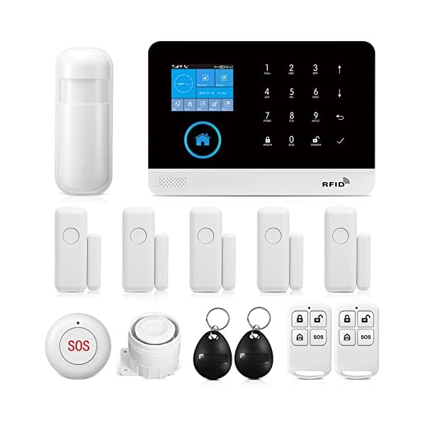 Wireless WiFi Smart Home Security DIY Alarm System with Motion Detector,Notifications with app,Door/Window Sensor, Siren,Compatible with Alexa,NO Monthly Fees