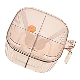 NUOBESTY Amber 4-compartment Condiment Box Kitchen Seasoning Storage Container Separated Spice Organizer