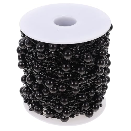 Cadena de cuentas negra Gogogmee de 30 metros para manualidades y decoración