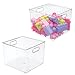 Produktbild mDesign 2er-Set Aufbewahrungsbox mit Griffen  Spielzeugbox aus Kunststoff für Actionfiguren, Puzzles und mehr  auch als Kiste für DVDs, Kabel und Büroutensilien geeignet  durchsichtig