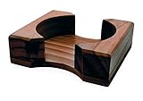 CoasterStone Wood Holder for Round Holds 4 Drink Coasters up to 4-1/4 Inch, 1, Deep Brown