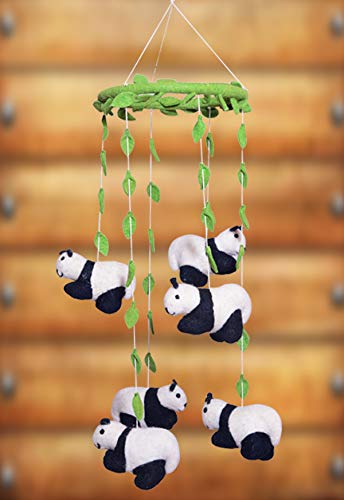 Joey Co. Baby Mobile Animal Nursery Panda Safari - Handmade DIY Hanging Mobiles Needle Felted Biodegradable 1
