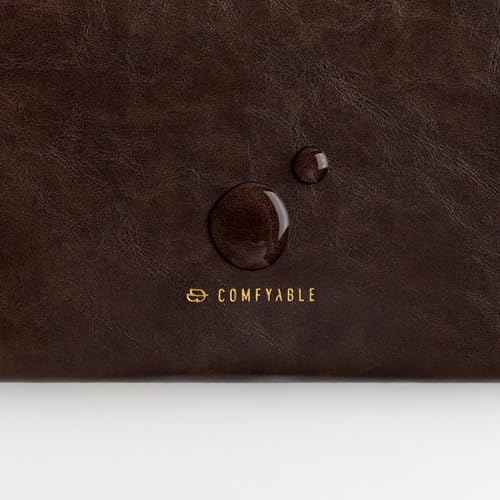 Image of Comfyable Slim Protective Laptop Sleeve Compatible with 13 /13.3 /14 Inch MacBook Air & MacBook Pro, Mac Travel Case, Laptop Pouch, Slim PU Leather Cover M4 /M3 /M2 /M1 2025-2021, Briarwood