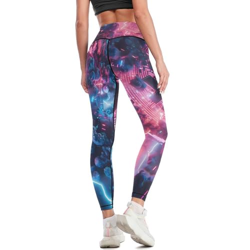 Electric Bitcoin Women's Yoga Pants High Waisted Leggings Casual Sweatpants Joggers Pants for Gym Workout - Image 4