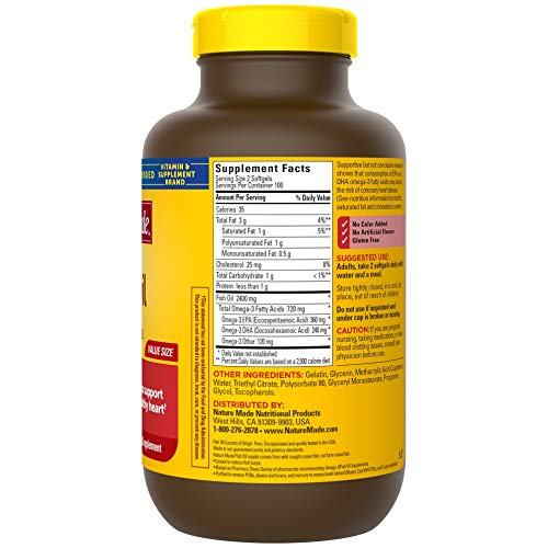 Burp-Less Fish Oil 1200 Mg, 200 Softgels, Fish Oil Omega 3 Supplement For Heart Health #TOP6