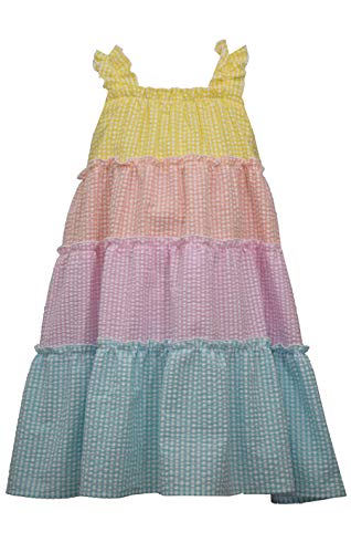 Bonnie Jean Dress - Rainbow Seersucker Dress for Toddler and Little Girls (6X)