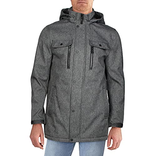 Image of Andrew Marc Men's Rain Jacket with Removable Hood and Back Vent