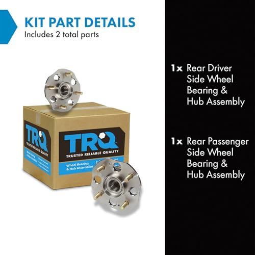 Image of TRQ Rear Left and Right Wheel Bearing and Hub Assembly Set 2 Piece Compatible with 1998-2002 Honda Accord L4 2.3L