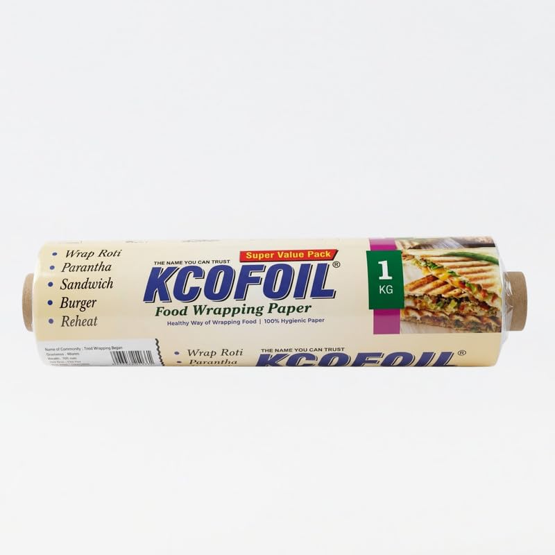 Food Wrapping Paper - 1Kg | Safe & Hygenic Food Wrapping & Baking Papers | Kitchen Essentials | Butter Paper for Roti, Chapati, Sandwich & Baking | Non-Sticky & Greaseproof | Pack of-1-image-45