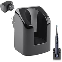 Kabelloses Ladegerät Zahnbürste für Oral B IO7 IO8 IO9 Ladestation Steckdose IPX6 Wasserdicht Magnetisches Wandladegerät Elektrische Zahnbürste Kompatibel für Oral B Serie 7 8 9 EU-Stecker - Schwarz