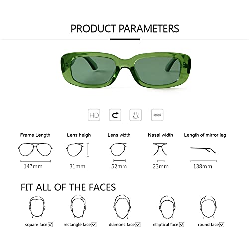 Image of ADE WU Rectangle Sunglasses for Women Men Retro 90s Sunglasses Trendy Black Tortoise Shell Glasses Y2K