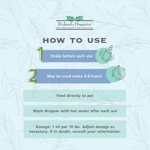Richard’s Organics Pet Calm, 4 Oz. Bottle – Natural Cat And Dog Anxiety Relief – 100% Natural Pet Stress Relief – Drug-Free Calming Drops, Settles Nerves And Reduces Hyperactivity #TOP5