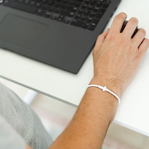 Ryan & Rose Jesus Bracelets - Cross Silicone Bracelet (White, Extra Small) #TOP4