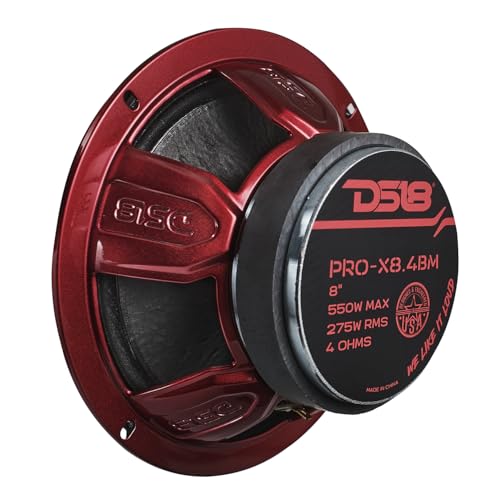 DS18 PRO-X8.4BM Loudspeaker - 8", Midrange, Red Aluminum Bullet, 550W Max, 275W RMS, 4 Ohms - Premium Quality Audio Door Speakers for Car or Truck Stereo Sound System (1 Speaker) by DS18 - Used condition - Image 6