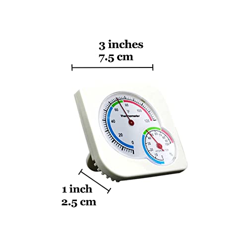 Sungrow Hermit Crab Thermometer & Hygrometer For Terrariums And Reptile, Analog Gauges, Measures In Fahrenheit & Percent, White, 1 Pc Per Pack #TOP6