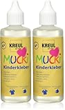KREUL 24382 - Mucki Kinderkleber, 80 ml Flasche, wasserlöslich, lösemittelfrei, PVC-frei, geruchlos, universell einsetzbar, parabenfrei, glutenfrei, laktosefrei, vegan, auswaschbar, glasklar