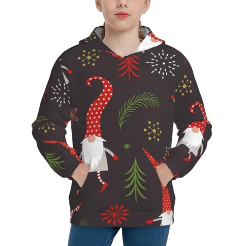 Cute Christmas Gnomes Kid Hoodies Boys Sweatshirts Girls Pullover with Pocket