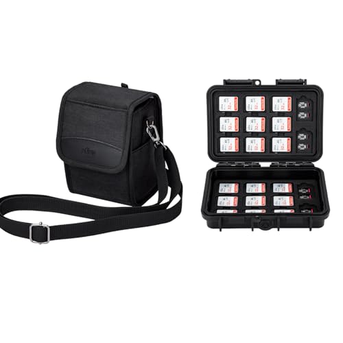 KIWIFOTOS Travel Camera Bag Case for Fujifilm Fuji X100VI X100V X100F Sony A6700+IP67 Waterproof 132 Slots SD Memory Card Case