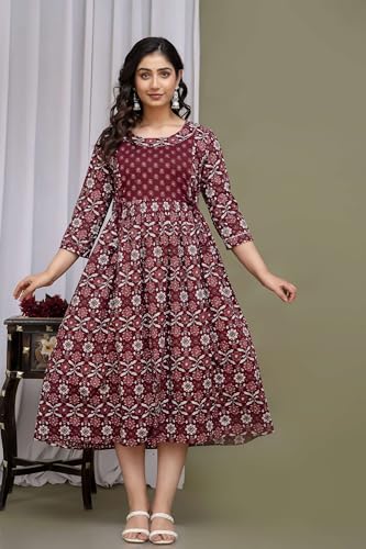 Image of Maternity Feeding Kurtis for Women Cotton - Zip Access Nursing Dress | Comfortable Pregnancy Wear | Stylish Feeding Kurti | Soft Cotton Maternity Dresses for Womens