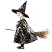 Produktbild Anzmtosn Unisex Halloween Kostüme Hexenzauberer Umhang mit Hut Zauberer Umhang und Hut Kinder Kinderkostüm Cosplay Kostüm für Kinder Kleinkinder Kinder Jungen / Mädchen (Schwarz)