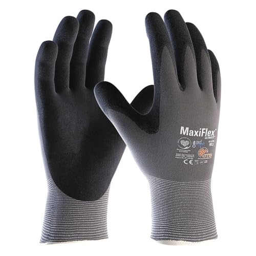 ATG 42-874/M Maxiflex Ultimate W/ Ad-Apt, Gray 15G Nylon Shell, Blk Microfoam Grip Gray M