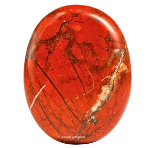 Image of Brecciated Jasper Crystals and Healing Stones - Large Palm Stone Crystals Piedra - Crystal for Good Luck, Positive Energy, Meditation - Unique Stocking Stuffers and Birthday Gifts for Women, Men