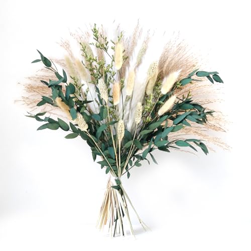 Handmade Dried Flower with Phragmites Communis and Rabbits Tail for Farmhouses Styles Arrangement and Stable Gift Dried Flower B