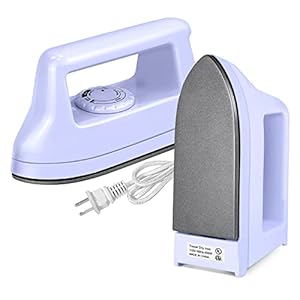 Mini Iron for Crafts and Quilting – Travel and Household Electric Heat Press Machine for Sewing Supplies (Purple)