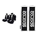 Sparco Spc1012 Set Coprisedili Per Auto In 11 Pezzi Classic Nero/Grigio, Set Di 11 & Opc12120001 Cuscino Passacintura, Nero, Set Di 2