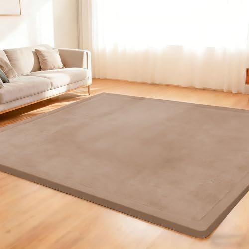 Nqexivo Tappeto per Bambini, in Velluto di Corallo, Tappeto Extra Spesso da 2cm e Coperta per Gattonare Tappeto per la Camera dei Bambini Yoga, Morbido Tappeto per Soggiorno 100 x 100 cm